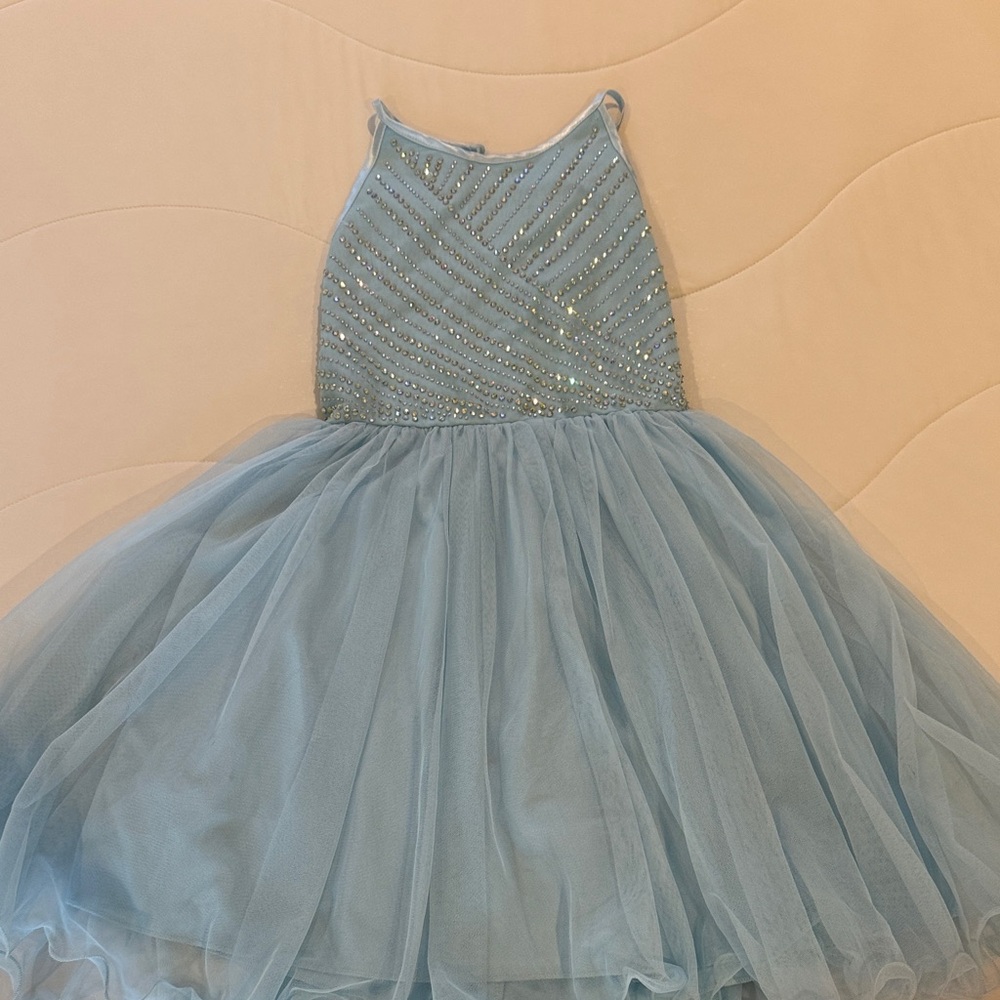 Speechless Glittering Light Blue Kids Dress